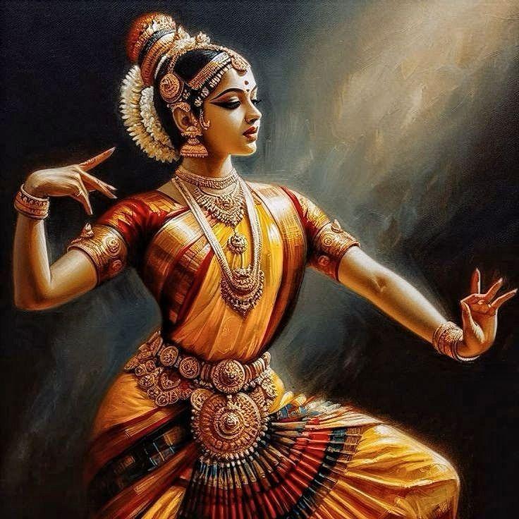 Bharatanatyam Grace Dancer Wall Art, 36-block portrait wall art by ConvArt