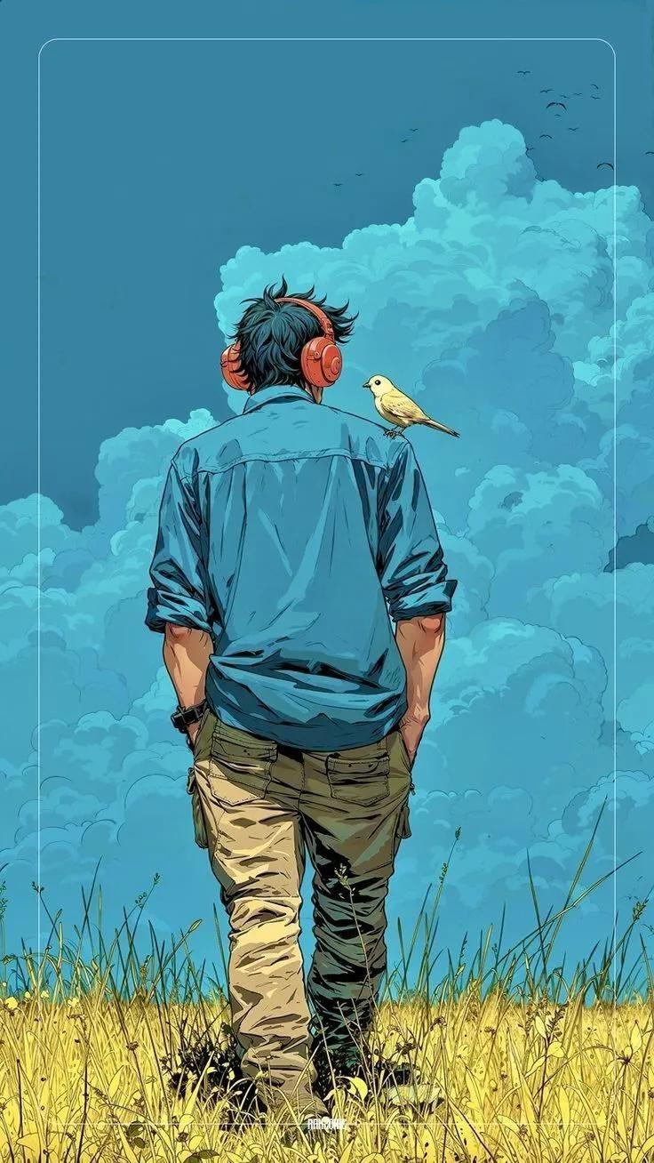 Bird and the Dreamer Wall Art, 32-block home wall art by ConvArt