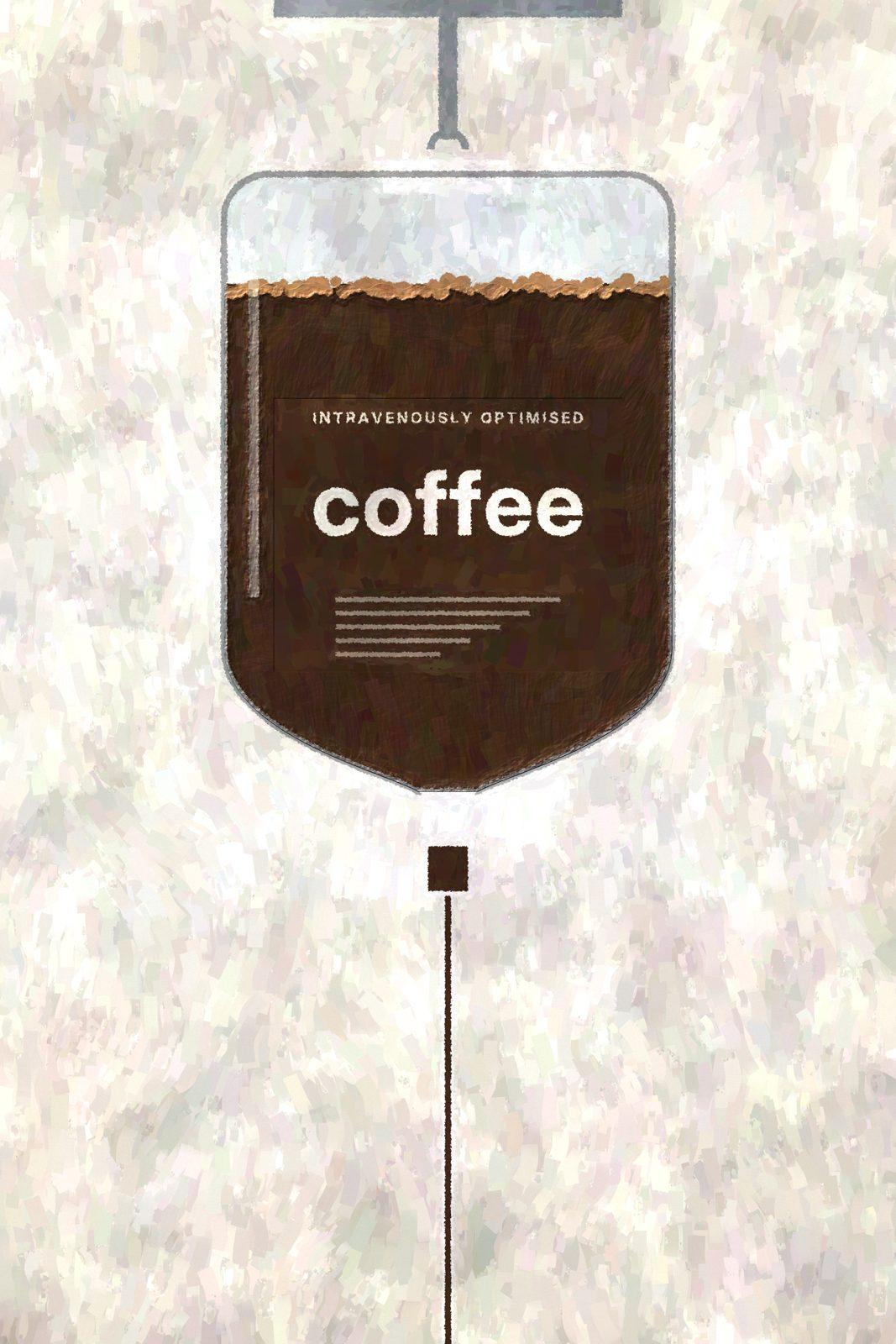 Coffee IV Drip Witty Wall Art, 24-block cafe and kitchen wall art by ConvArt