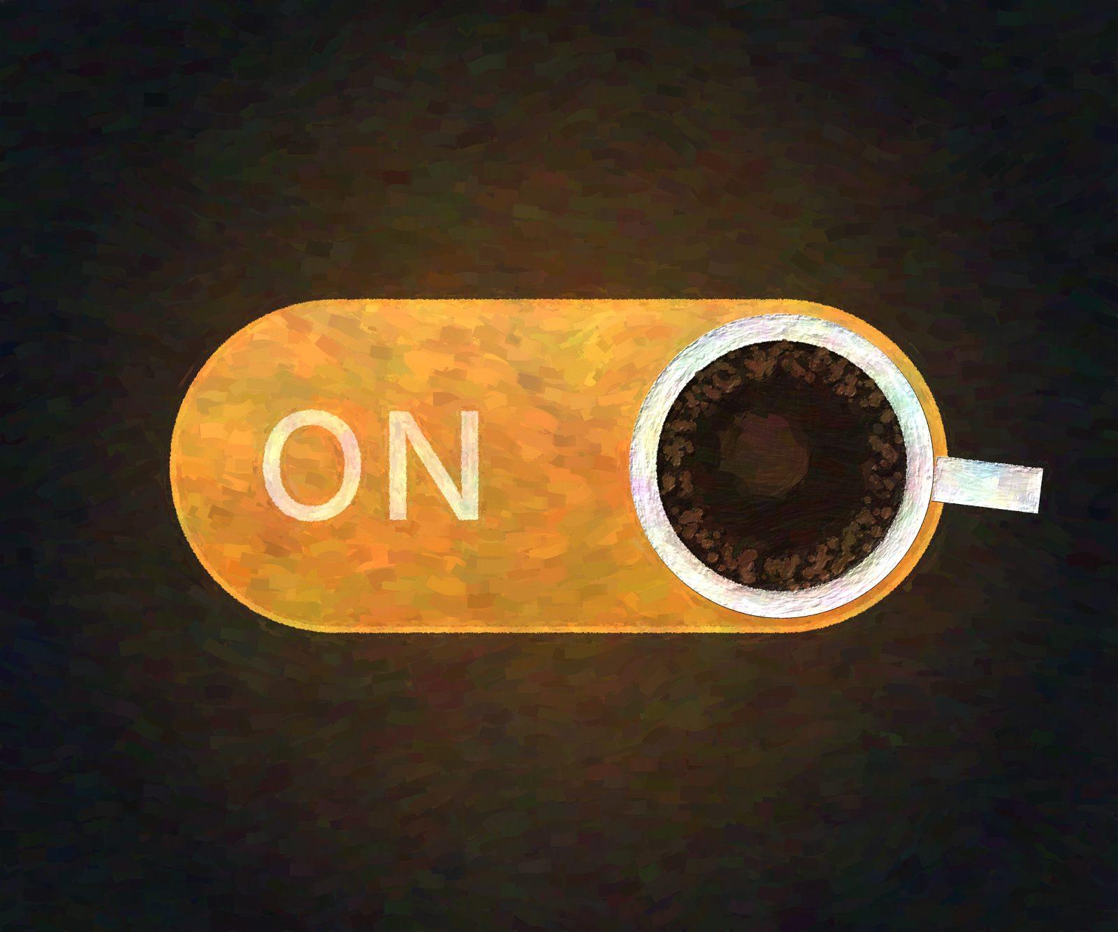 Coffee ON Switch Wall Art, 30-block cafe and kitchen wall art by ConvArt