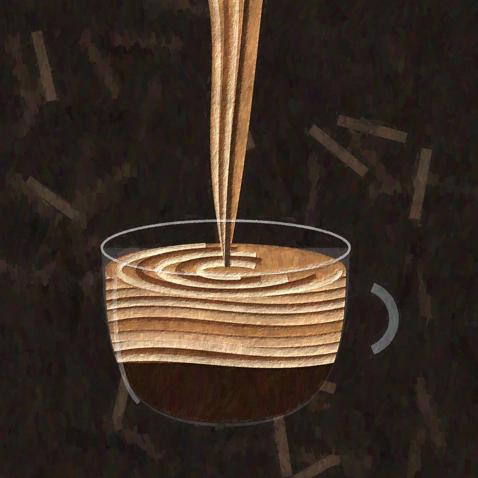 Coffee Pour Textured Wall Art, 36-block cafe and kitchen wall art by ConvArt