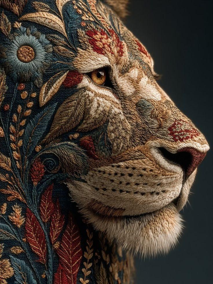 Floral Lion King Wall Art, 30-block office wall art by ConvArt