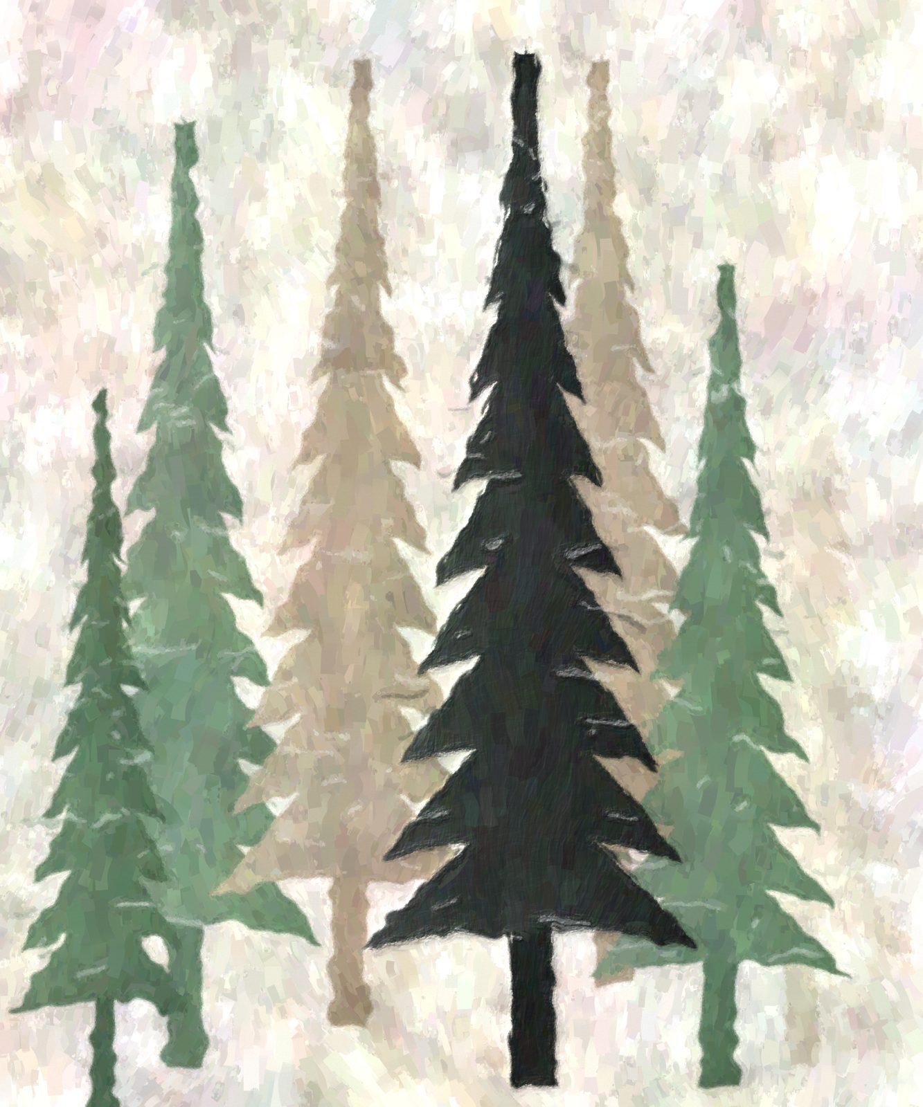 Pine Forest Textured Wall Art, 30-block home wall art by ConvArt