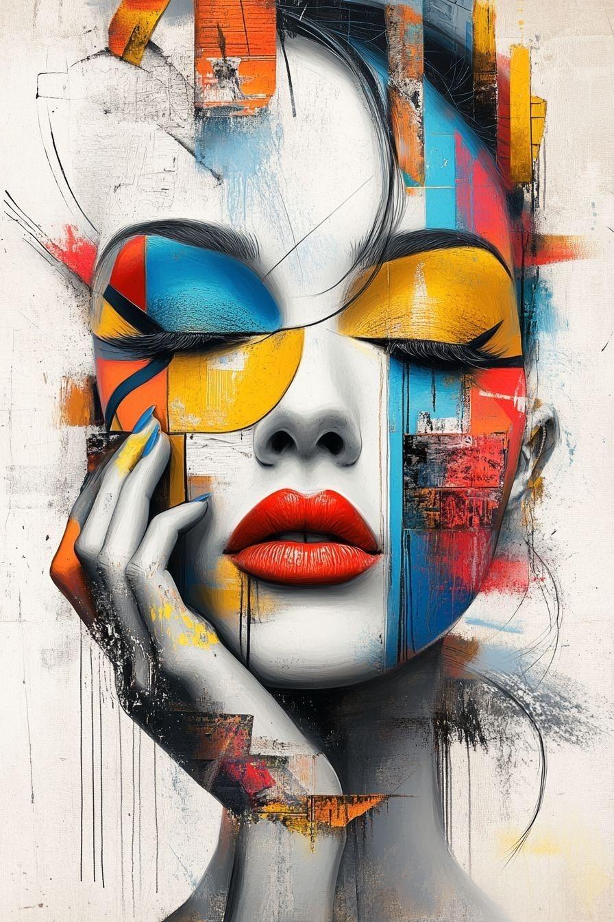 Pop Collage Muse Woman Wall Art, 24-block pop art wall art by ConvArt