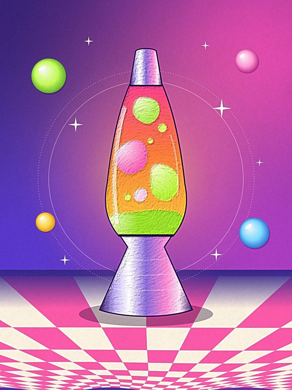 Retro Lava Lamp Abstract Wall Art, 12-block abstract wall art by ConvArt