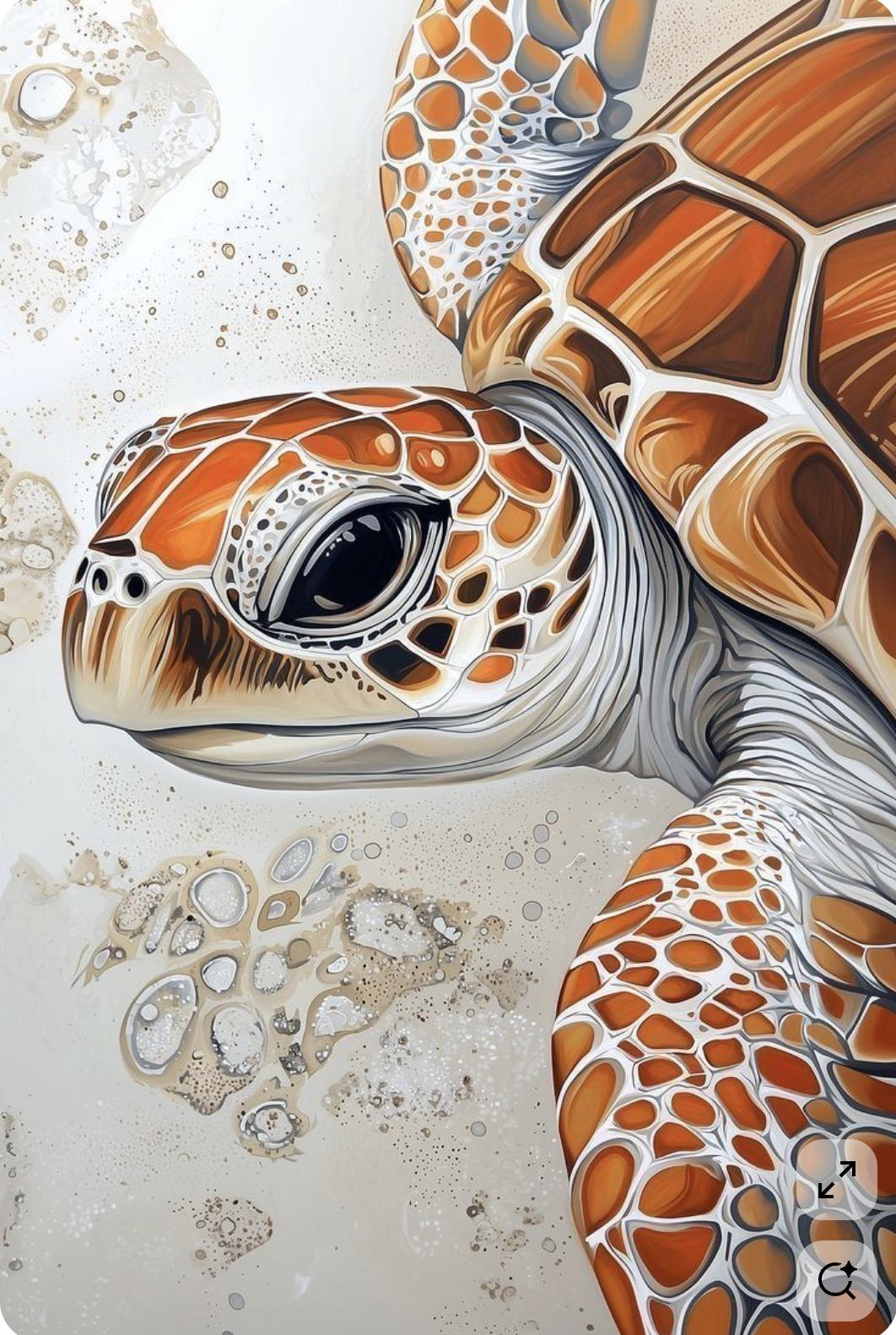 Sea Turtle Glide Wall Art, 24-block kids room wall art by ConvArt