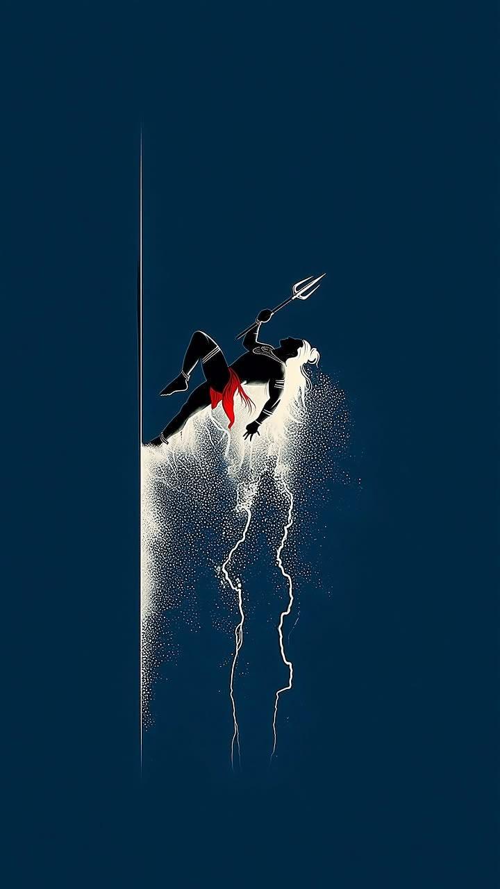Lord Shiva Lightning Minimal Wall Art, 32-block spiritual wall art by ConvArt