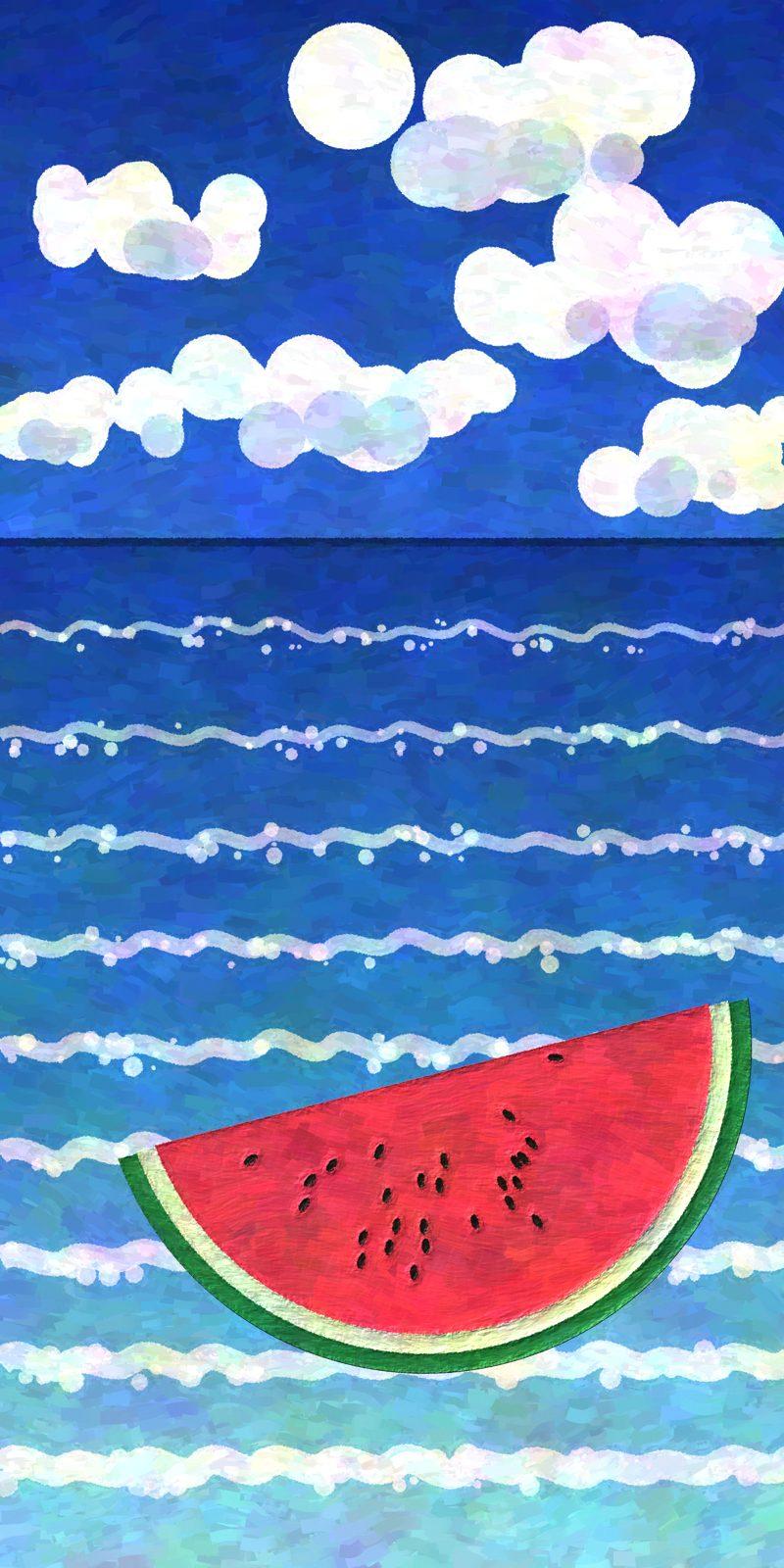 Watermelon Wave Surreal Beach Wall Art, 32-block pop art wall art by ConvArt